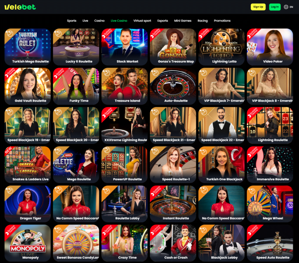Velobet Casino Live Games