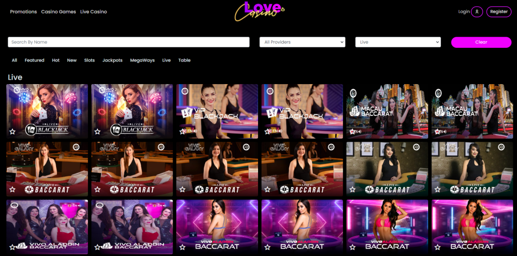 Love Casino Live Games